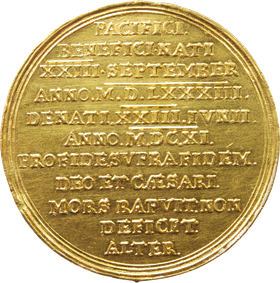 Sachsens teuerste Münze — Christian II. 10 Dukaten (Revers)